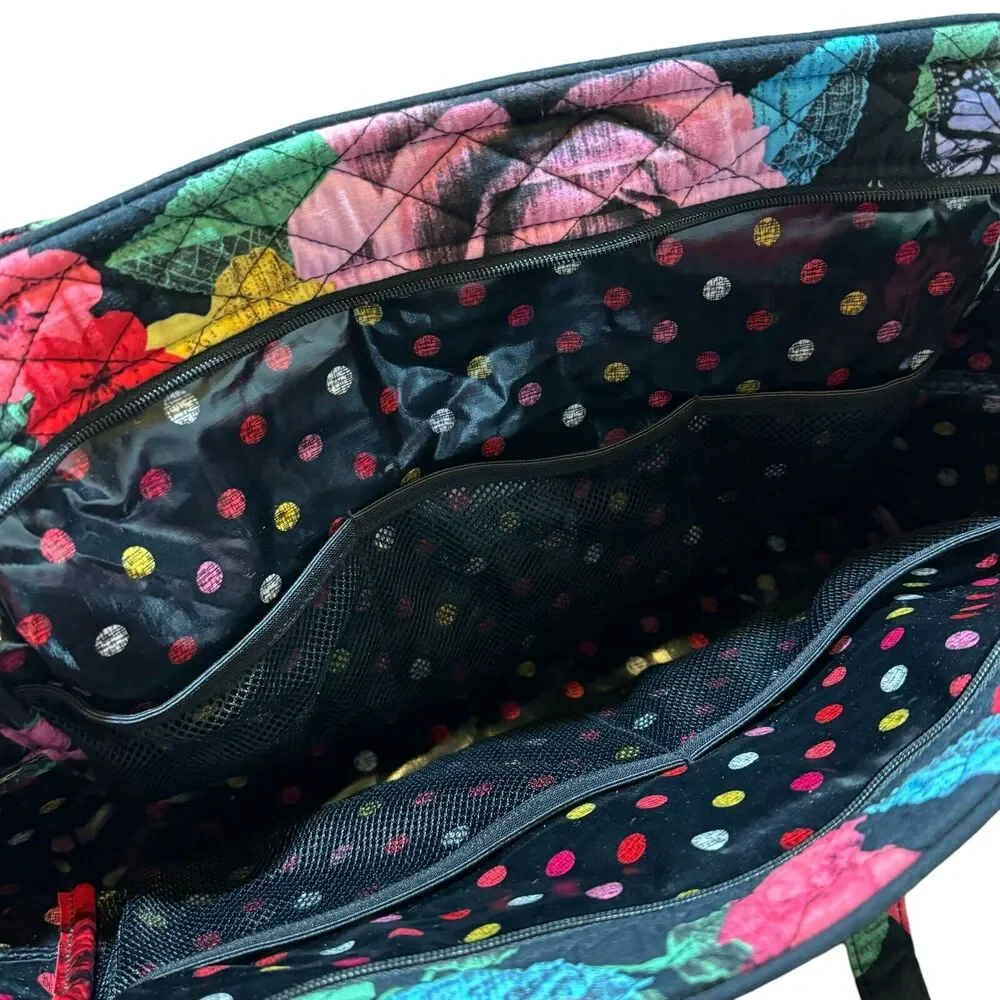 Vera Bradley Ultimate Baby Diaper Overnight Bag Quilted Roses Floral Pockets